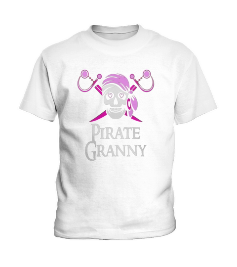 Pink Pirate Granny Family Jolly Roger Skull T-Shirt Kids T-Shirt