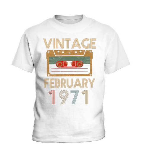 vintage february 1971 - Unisex Long Sleeve Kids T-Shirt