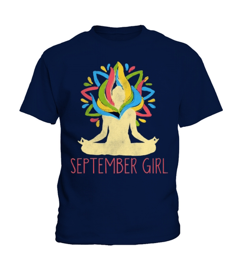 Yoga Mandala Meditation Birth Born Month September Kids T-Shirt