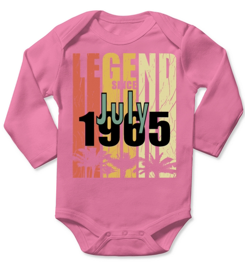 1965 july vintage birthday Long Sleeve Baby One-Piece