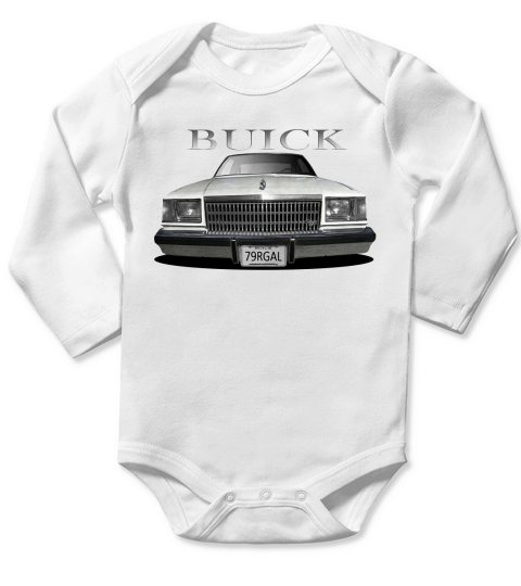 1979 Buick Regal Front White Long Sleeve Baby One-Piece