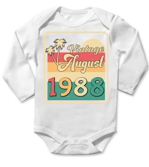 1988 August Vintage Long Sleeve Baby One-Piece