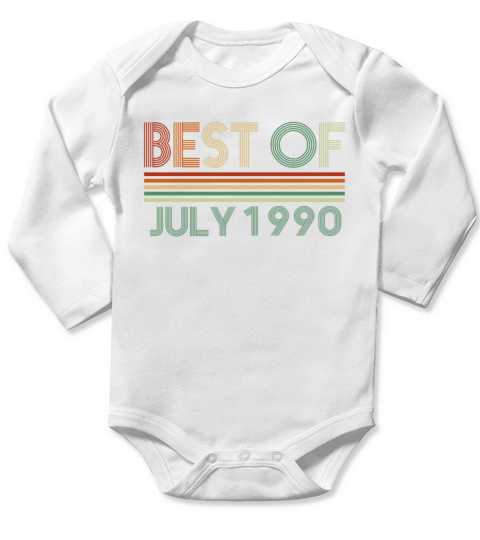 32nd birthday July vintage 1990 gift idea Long Sleeve Baby One-Piece