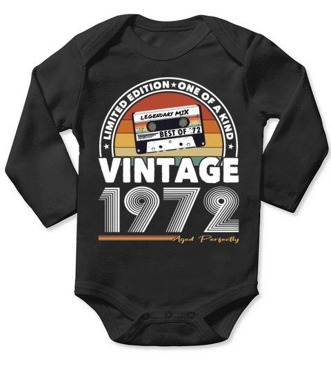 50th birthday vintage 1972 aged perfectly Long Sleeve Baby One-Piece