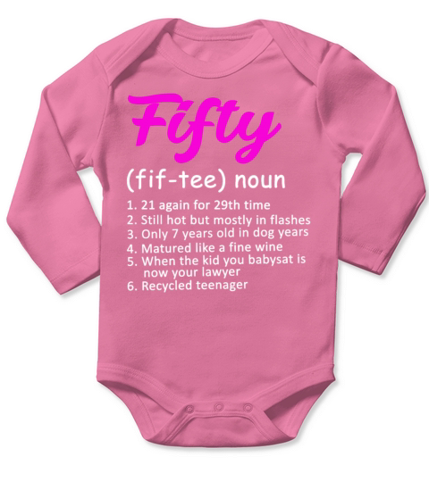 50th Birthday Long Sleeve Baby One-Piece
