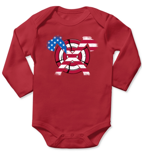 American Flag on Throwing Axe - Funny Axe Thrower Long Sleeve Baby One-Piece