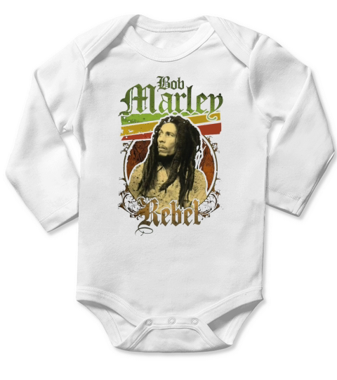 Bob Marley Long Sleeve Baby One-Piece
