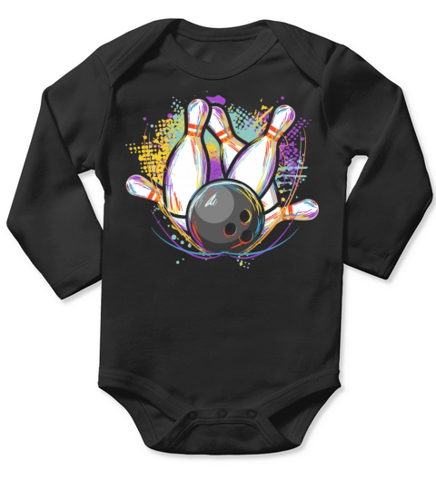Bowling Stike Long Sleeve Baby One-Piece