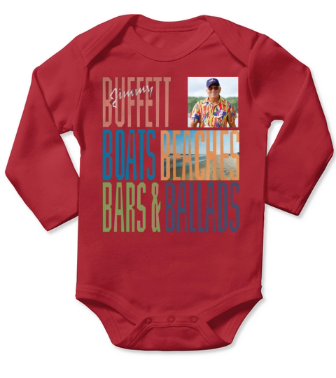 Buffett Boats Beaches Bars &amp;amp; Ballads Long Sleeve Baby One-Piece