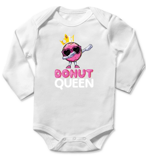 Dabbing Donut Queen - Dab Dance Style Doughnut Long Sleeve Baby One-Piece