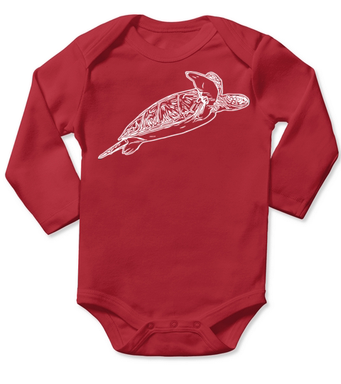 Elegant Vintage Sea Turtle Long Sleeve Baby One-Piece