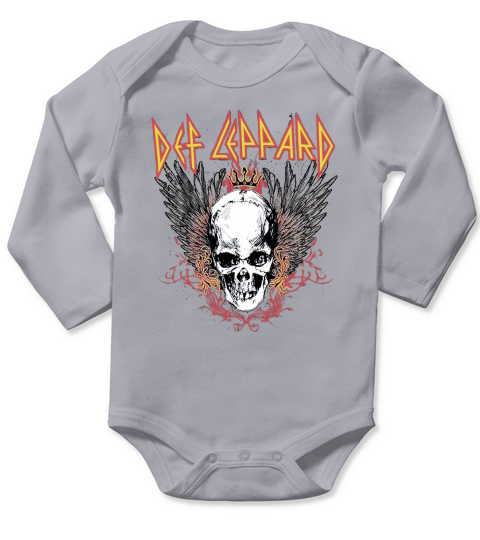 Fashion Def Leppard Brown Graphic Skull - Ladies Flowy Tank Long Sleeve Baby One-Piece