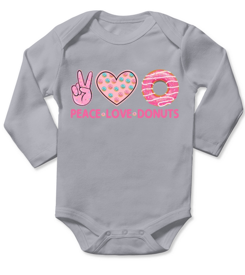 Funny Doughnut Donut Lover - Peace Love Donuts Long Sleeve Baby One-Piece