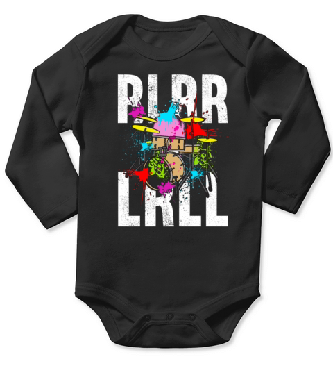 Funny Drummer Drumming RLRR LRLL Drum Long Sleeve Baby One-Piece