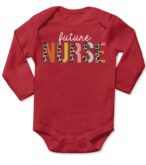 Future Nurse Colorful Leopard Print Funny Long Sleeve Baby One-Piece