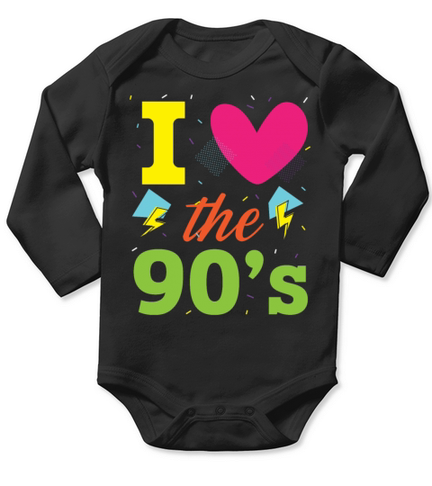 I Love The 90s 1990 Vintage Nineties Party 1990s Long Sleeve Baby One-Piece