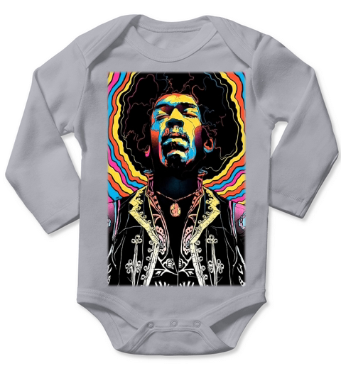 Jimi Hendrix King Long Sleeve Baby One-Piece