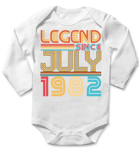 July 1982 40th Birthday Long Sleeve Baby One-Piece
