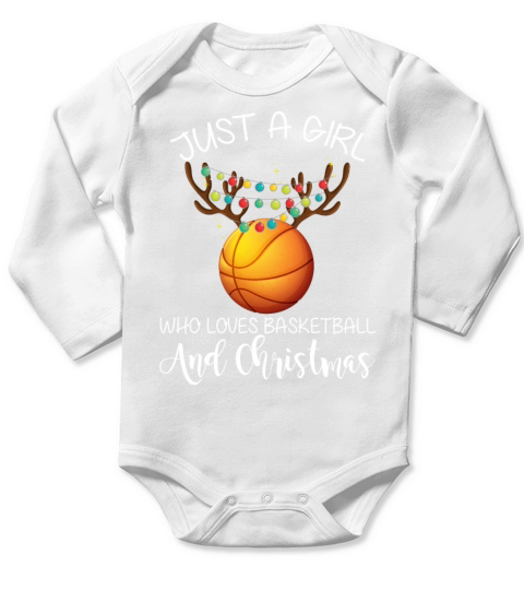 Just A Girl Who Loves Basketball And Christmas Long Sleeve Baby One-Piece
