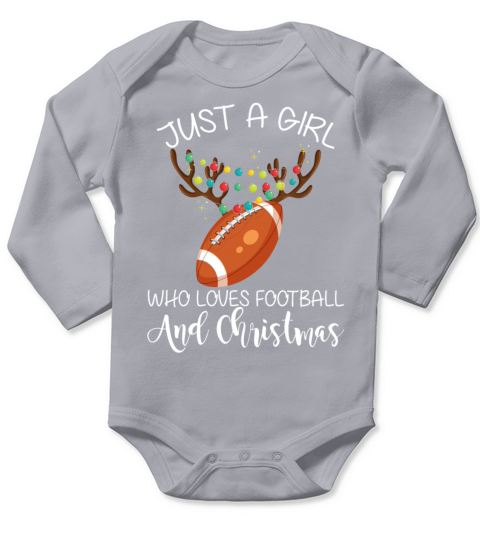 Just A Girl Who Loves Football And Christmas Funny Long Sleeve Baby One-Piece