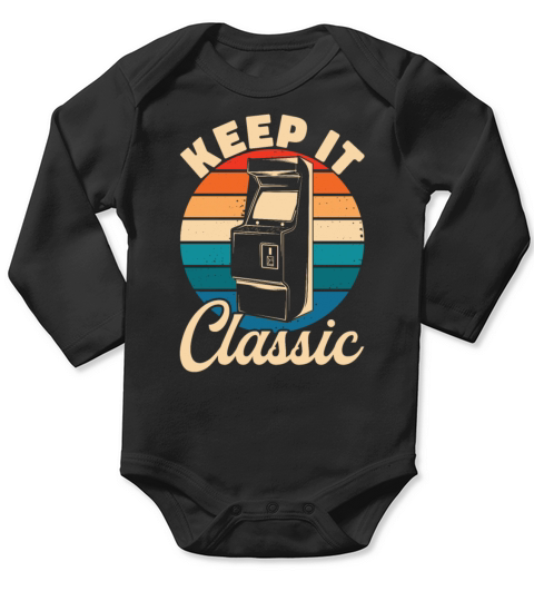 Keep It Classic - Retro 90s Arcade Games Long Sleeve Baby One-Piece
