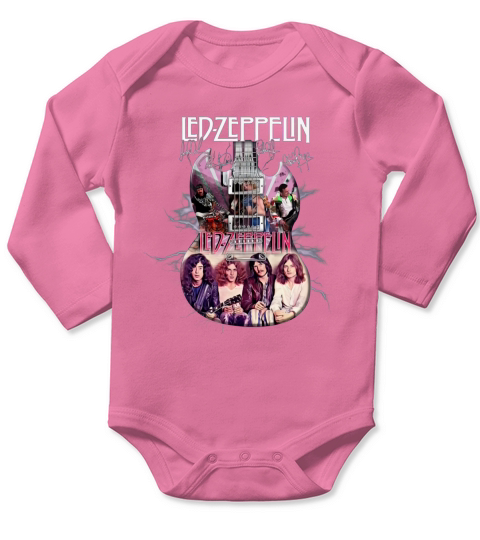 Led Zeppelin Guitar Signatures Long Sleeve Baby One-Piece