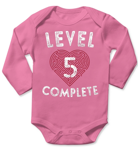 Level 5 Complete 5th Wedding Anniversary Gifts Heart Long Sleeve Baby One-Piece
