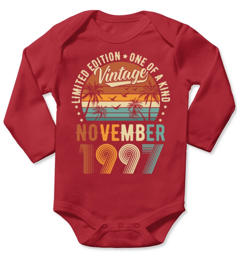 Limited Edition November 1997 Birthday Present Long Sleeve Baby One-Piece