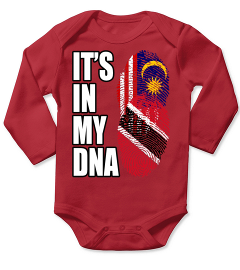 Malaysian And Trinidad Tobago Mix Heritage DNA Fla Long Sleeve Baby One-Piece