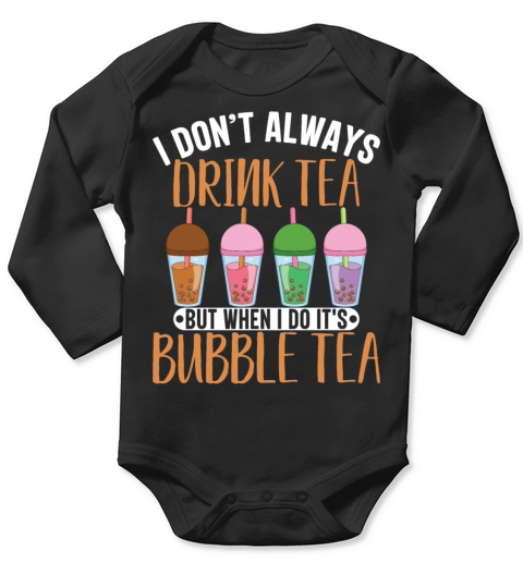 Milk Tea Powered By Boba Tea Lovers Lifestyle Gift Long Sleeve Baby One-Piece