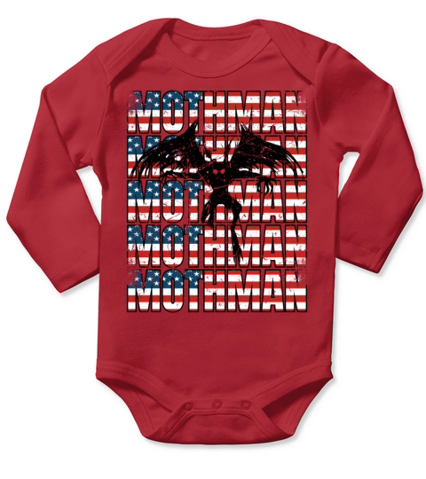 Mothman Cryptid 4th of July American Flag Long Sleeve Baby One-Piece