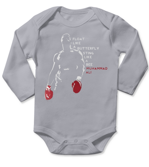 Muhammad Ali float like a butterfly sting like a bee Long Sleeve Baby One-Piece