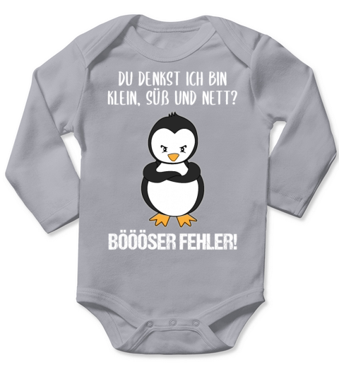 Penguin Small Sweet Nice Funny Quote Gift Long Sleeve Baby One-Piece