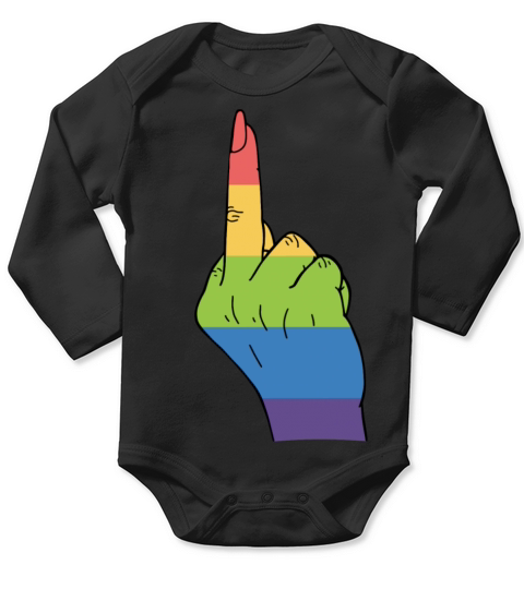 Pride Month Queer Gay Lgbtq Rainbow Design Long Sleeve Baby One-Piece
