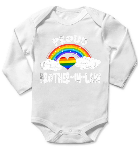 Proud Brother In Law LGBT Rainbow Pride 2020 Long Sleeve Baby One-Piece