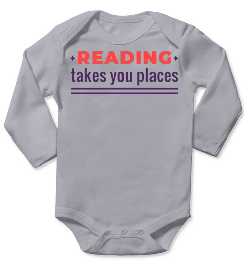 Reading Places Quote Badge Long Sleeve Baby One-Piece