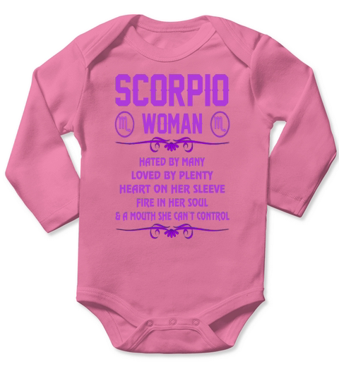 Scorpio Woman Heart Sleeve Fire Soul Zodiac Tshirt - Women’s Premium T-Shirt Long Sleeve Baby One-Piece