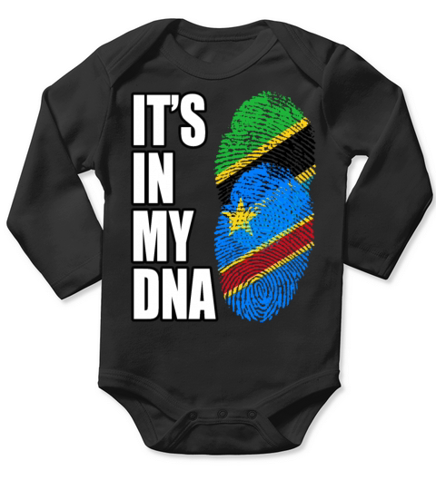 Tanzanian And Congolese Vintage Heritage DNA Flag Long Sleeve Baby One-Piece