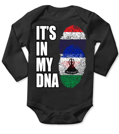 Thai And Basotho Vintage Heritage DNA Flag Long Sleeve Baby One-Piece
