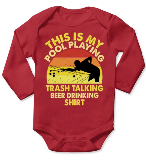 This Is My Pool Playing Trash Talking Beer Long Sleeve Baby One-Piece