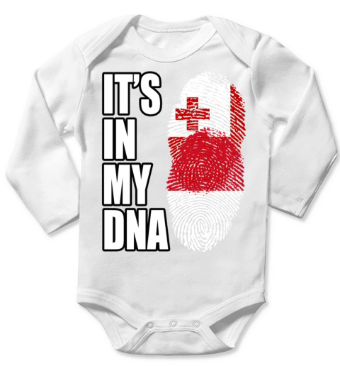 Tongan And Indonesian Mix Heritage DNA Flag Long Sleeve Baby One-Piece