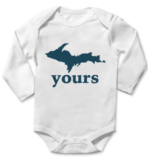 Up Yours Michigan Funny Upper Peninsula Apparel T-Shirt Long Sleeve Baby One-Piece