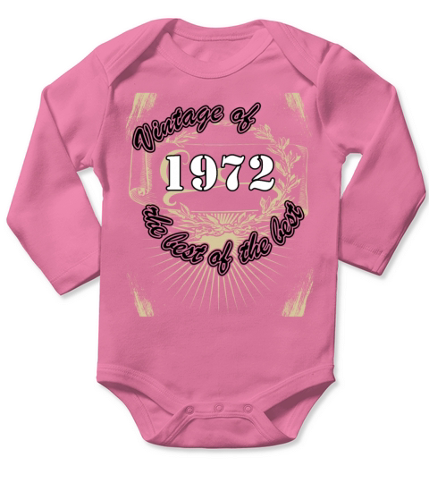 Vintage 1972 Birthday Saying Retro 50 Years Long Sleeve Baby One-Piece