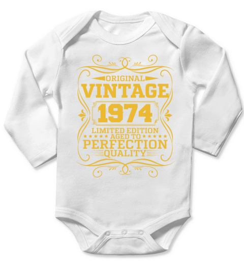 Vintage 1974 Original Limited Edition Long Sleeve Baby One-Piece