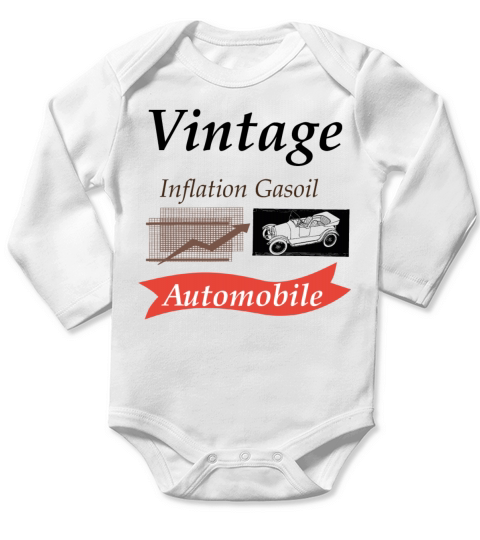 vintage inflation gazoil automobile Long Sleeve Baby One-Piece