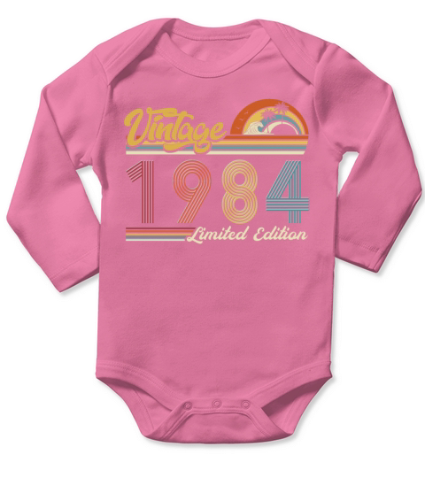 Vintage "Limited Edition" Vintage 1984 Birthday Long Sleeve Baby One-Piece