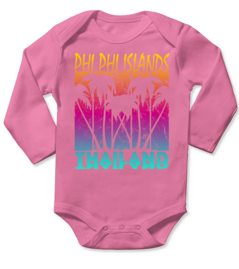 vintage phi phi islands thailand Long Sleeve Baby One-Piece