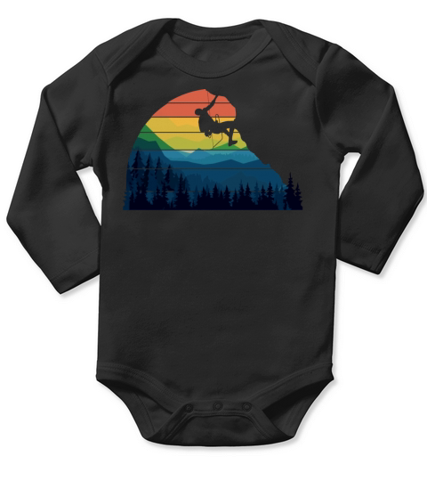 Vintage Rock Climbing Bouldering Style Climbers Long Sleeve Baby One-Piece