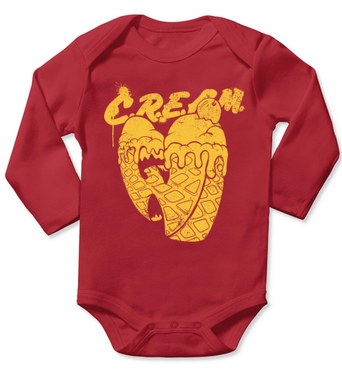 waffle ice cream wutang yellow Long Sleeve Baby One-Piece