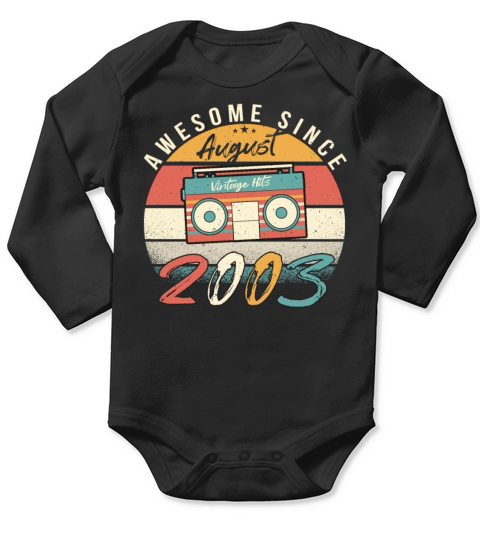 Year Of Birth 2003 In August Long Sleeve Baby One-Piece